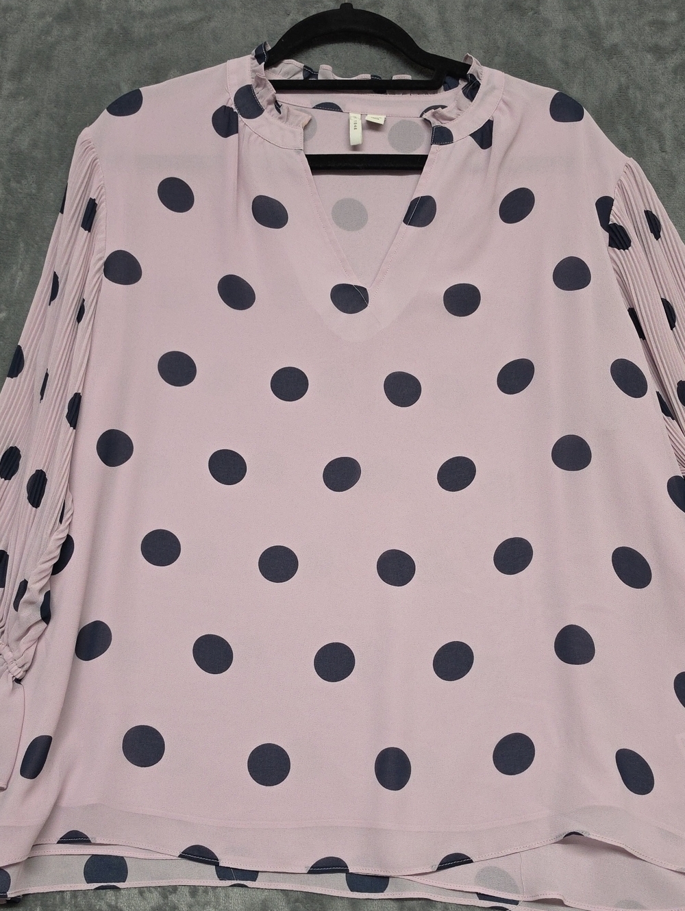 Cato Lilac Blouse with Black Polka Dots
